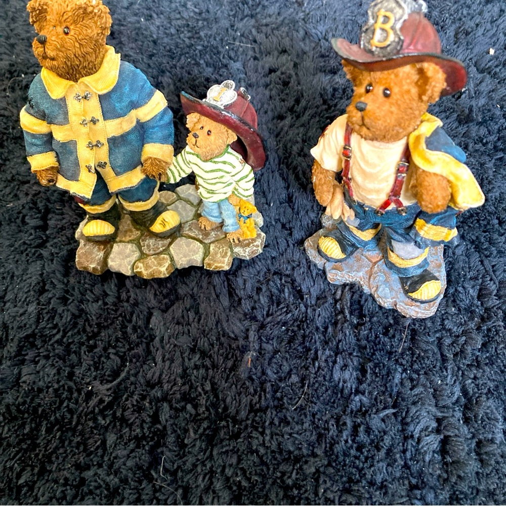 2 Boyds Bears Beartstone Russ Q McBearsley Unsung Hero" & Patrick And His Hero